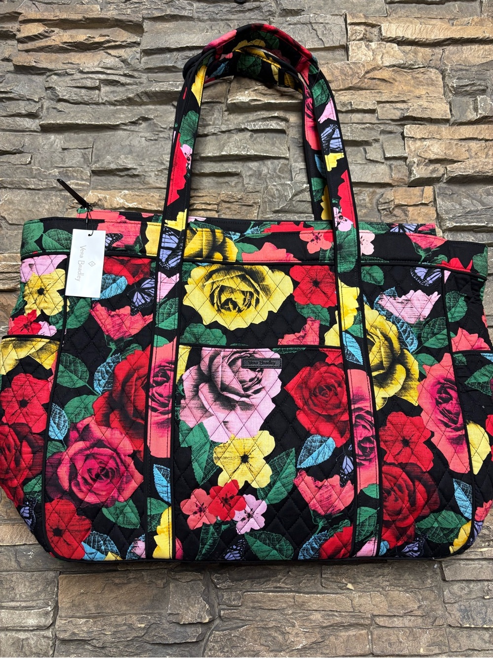 Vera Bradley Get Carried Away XL Tote Bag NWT Havana Rose Cruise Vacation